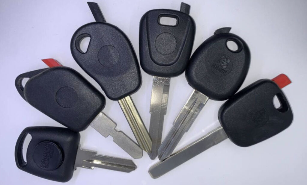 Alcune chiavi per auto nelle quali si evidenzia la differenza delle lame
